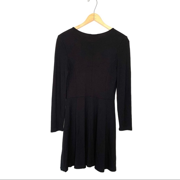 Venus | Faux Leather Long Sleeve A-Line Dress - Picture 5 of 8